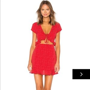 NWOT Superdown Mercy Polka Dot Dress in Red, M